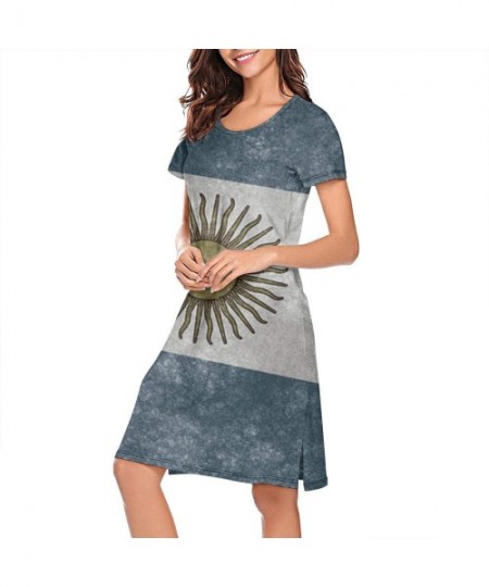 Tops Crewneck Short Sleeve Nightgown Paisley Style Patterns Printed Nightdress Sleepwear Women Pajamas Cute - Argentina Flag ...