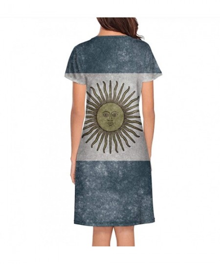 Tops Crewneck Short Sleeve Nightgown Paisley Style Patterns Printed Nightdress Sleepwear Women Pajamas Cute - Argentina Flag ...