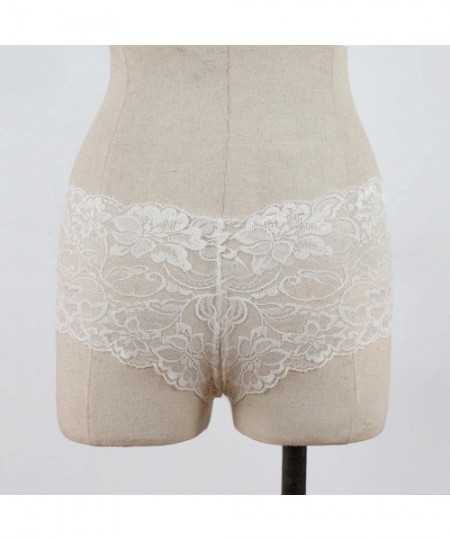Robes Women Briefs Sexy Girl High Waist G-String Pantie Thong Lingerie Knicker Lace Underwear - White - C118H5DUQMY