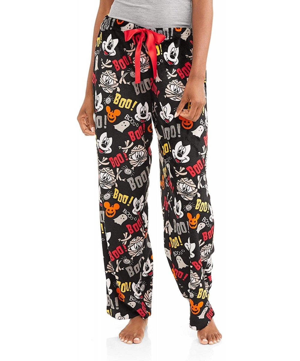 Bottoms Halloween Disney Mickey Mouse Women's Black Super Minky Fleece Sleep Pants - CJ186G28728