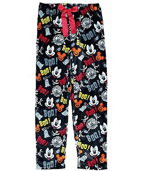 Bottoms Halloween Disney Mickey Mouse Women's Black Super Minky Fleece Sleep Pants - CJ186G28728