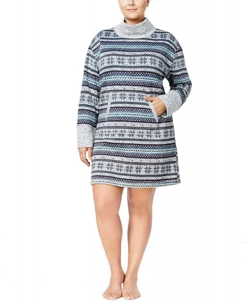 Nightgowns & Sleepshirts Women's Plus Size Fairisle Lounger - Fair Isle - C617Y08L4I6