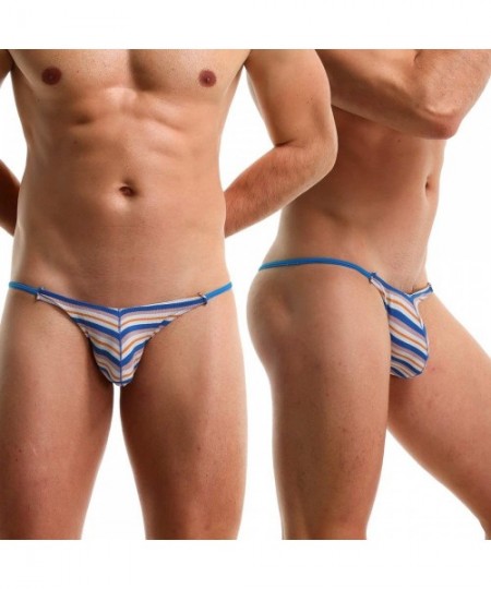 G-Strings & Thongs Men's Underwear Thongs Cotton G-Strings Briefs Low Rise Bikinis Underpants - Cotton 3pcs-3 - CF19C4MCGNS