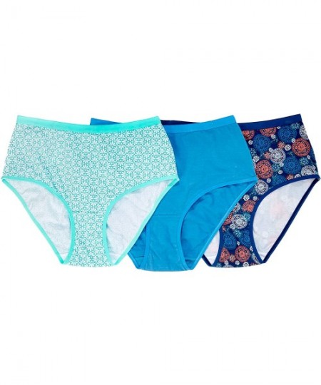 Panties Women's Plus Size 3-Pack Stretch Cotton Full-Cut Brief Underwear - Royal Navy Assorted (0057) - CB18998AT8H