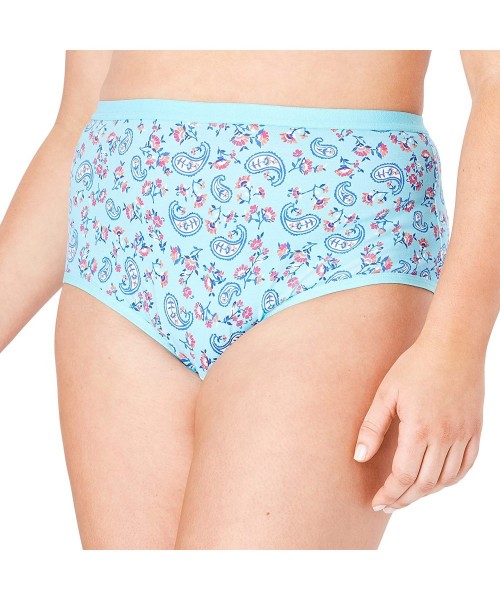 Panties Women's Plus Size 3-Pack Stretch Cotton Full-Cut Brief Underwear - Royal Navy Assorted (0057) - CB18998AT8H