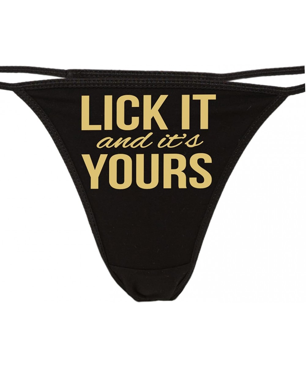 Panties Lick It and It's Yours Boy Thong Underwear All You can eat its Yours Panties The Panty Game Fun and Flirty - Sand - C...