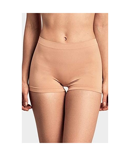 Panties Women's Seamless Boyshorts Panties Stretchy- Classy- Sexy (Multi Pack of 6) (3Black3Taupe-6pk) - CD185822KC2
