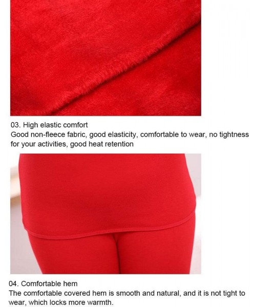 Thermal Underwear Women's Thermal Underwear Set- Ultra-Soft Long Johns Set Plus Velvet Winter Warm Top & Bottom-red-3XL - Red...