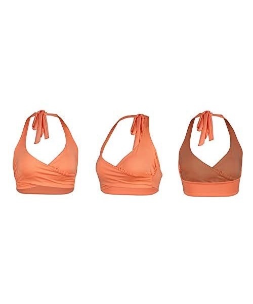 Camisoles & Tanks Women Sexy Backless Camisole with Halter Slim Fit Lace-up Vest Tube Top Style - Orange - C1196NWG85H
