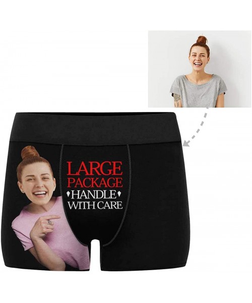 Boxer Briefs Custom Face Boxer Large Package Handle with Care Men's Funny Face Shorts Underpants Briefs with Photo - CP18A035CH9