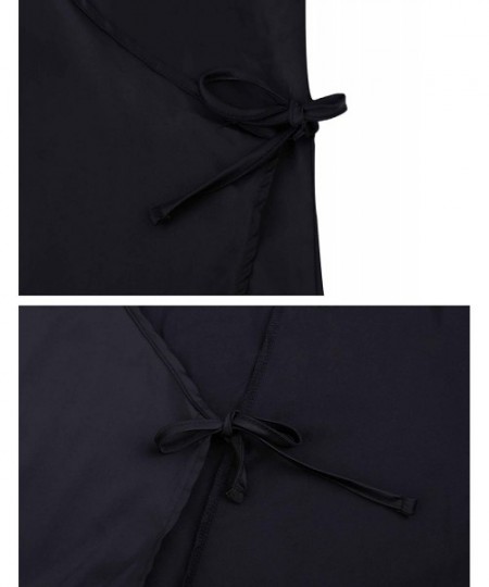 Nightgowns & Sleepshirts Nightgowns for Women Satin Chemise Slip Sleepwear Nightshirt Sexy V Neck Spaghetti Strap - Y-black -...