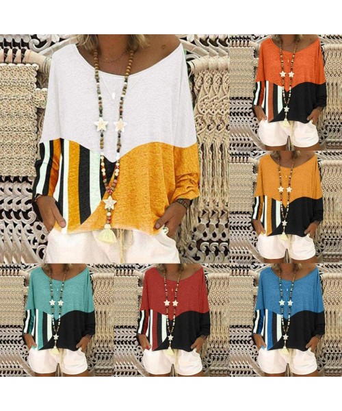Shapewear Womens Tops-Women Casual Loose Round Neck Short Sleeve Summer Shirts Blouses - Orange - CN18W7ERAMO