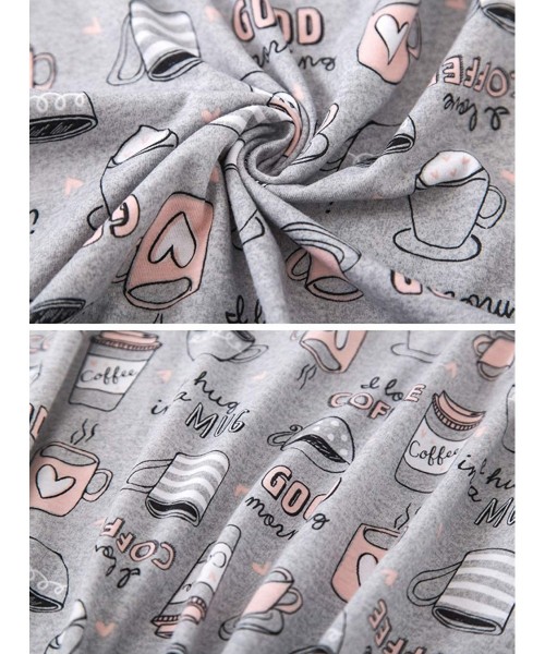 Sets Women's Cute Cartoon Pajamas Casual 2 Pieces Sleepwear Set Nightwear - Short Sleeve/Cup - C618S752AHK