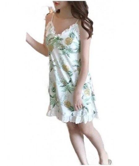 Nightgowns & Sleepshirts Sexy V-Neck Flower Print Sling Daily Summer Sleep Dress - As6 - CF1900NE3II