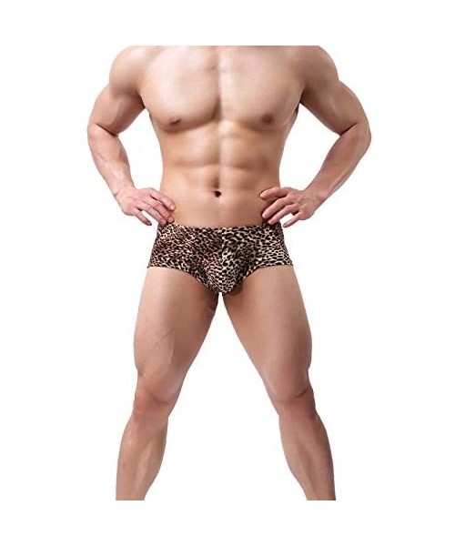 G-Strings & Thongs Sexy Men's Mini Low Waist Small Boxer Underwear Leopard Underwear Bulge Pouch Underpants - 3bronze - C419C...