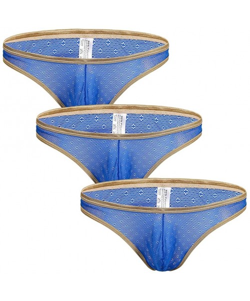 Briefs Men's Underwear Lightweight Pouch Brief Breathable Underpants - Blue 3 - C418Y5DHLZ0