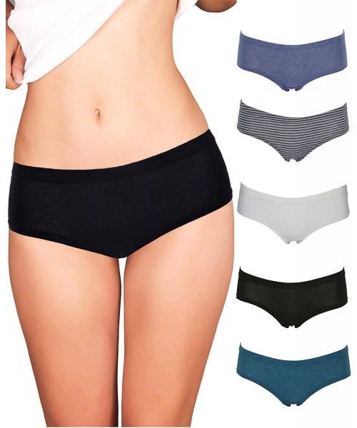 Panties Women's Boyshort Panties | 5-Pack | Comfort Ultra-Soft | Cotton Underwear - Assorted - CA182M82QZ6