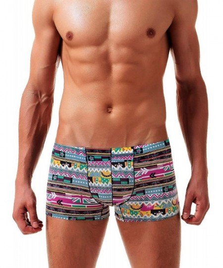 Boxer Briefs Men's Sexy Low Rise Boxer Briefs Trunks Underwear - Ak7026-multicolor(5-pack) - CF18H0W7ING