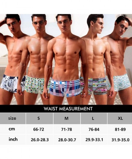 Boxer Briefs Men's Sexy Low Rise Boxer Briefs Trunks Underwear - Ak7026-multicolor(5-pack) - CF18H0W7ING