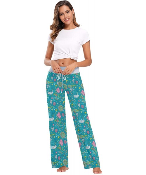 Bottoms Women's Loose Casual Comfy Pajama Pants Drawstring Palazzo Wide Leg Lounge Pants - Color11 - CT197EKNA20