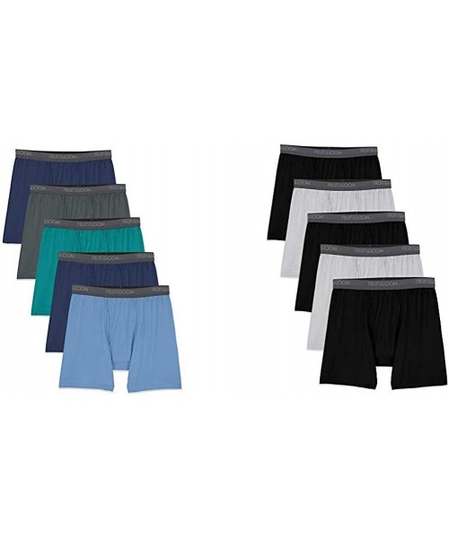 Boxer Briefs Men's Lightweight Micro-Stretch Boxer Briefs - 10 Pack - Assorted Colors - CP1953URDSI