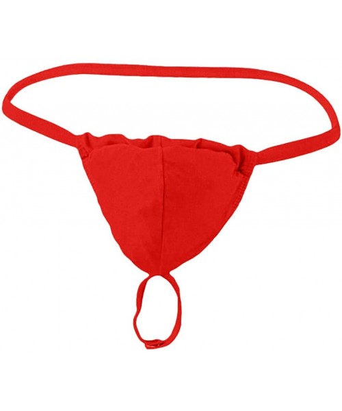 G-Strings & Thongs Men's Sexy Thong T-Back G-String Jockstrap Underwear Pouch Body Tanga Pants - Red - CN1947EXTTT