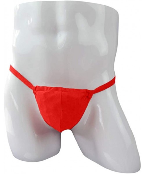 G-Strings & Thongs Men's Sexy Thong T-Back G-String Jockstrap Underwear Pouch Body Tanga Pants - Red - CN1947EXTTT