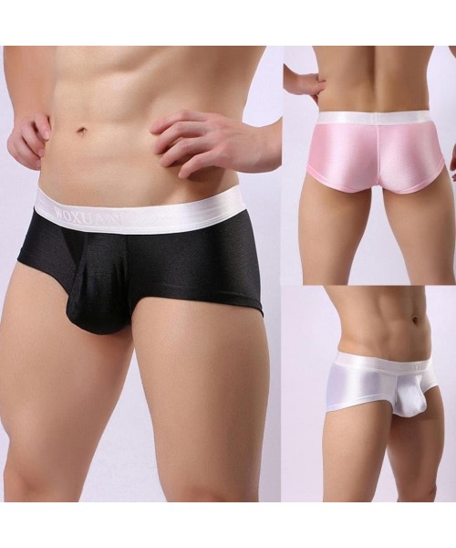 Briefs Men's Brushed Light Stretch Basic Brief High Fork Sports Underpants Underwear - Purple - C218EGKIOOO