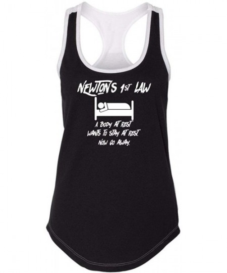 Tops Ladies Newtons First Law Sleep Racerback - Black/White - CA18YCW0LE8