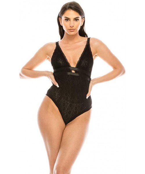 Shapewear Women's Sexy Sleeveless Bodysuit Top - Casual Summer One Piece Jumpsuit Party Clubwear Night Out - Black 900 - CH19...