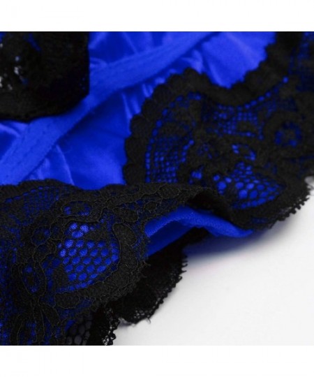 Thermal Underwear Women Lingeries Ladies Babydoll Set Lace Satin Sexy Lingerie Set Bra Underwear Sleepwears - Blue - CS18S62S08M