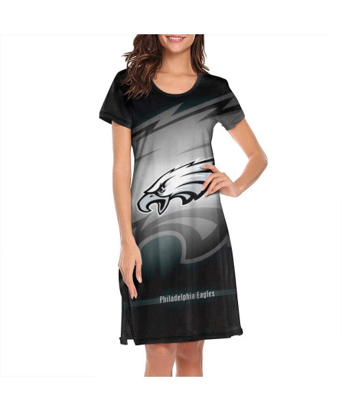 Nightgowns & Sleepshirts Sleep Shirts for Women Girls- Sleepwear Nightgowns Sleep Tee Print Sleep Dress - C219CIY4XA3