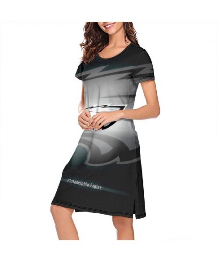 Nightgowns & Sleepshirts Sleep Shirts for Women Girls- Sleepwear Nightgowns Sleep Tee Print Sleep Dress - C219CIY4XA3