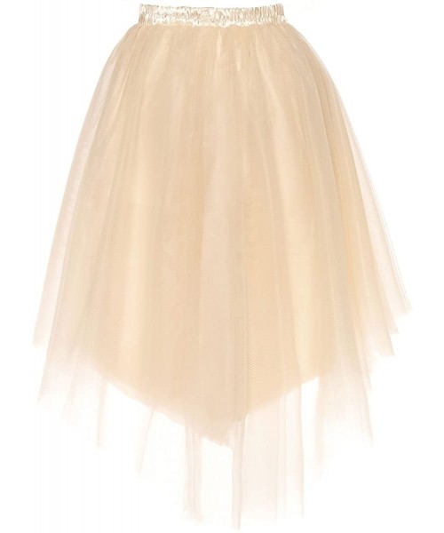 Slips Women's Hi Lo Short Skirt For Women High Low Petticoat Slip For Dress - Turquoise - CU1806NRKOO
