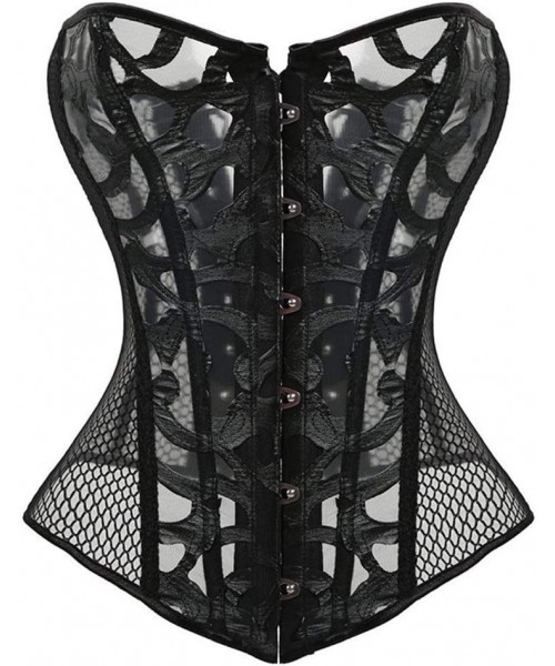 Bustiers & Corsets Lace Corset Sexy Bustier Mesh Corselet Summer Underwear Clothing Black White Lingerie G-String Slimming Pa...