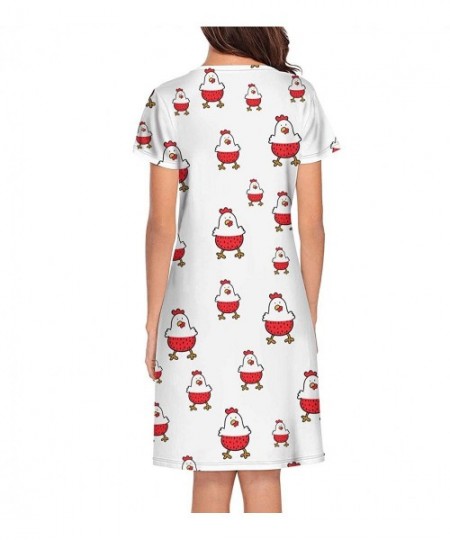 Nightgowns & Sleepshirts Women's Sleepwear Nightgown Lingerie Girl Pajamas Summer Tops Short - White-20 - C21993AZUX8