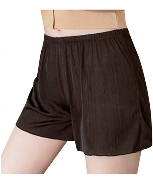 Bottoms Women's Loose Plus Size Safety Short Pants Casual Lounge Pants - Black - C619CMSTEWG