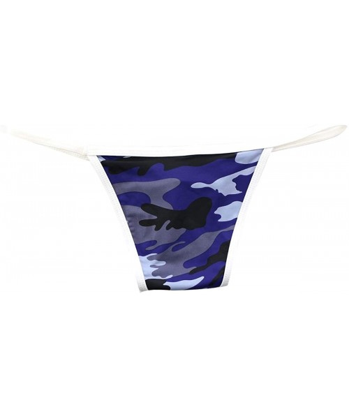 G-Strings & Thongs Mens Low Rise Bulge Pouch Micro Panties G-String Thongs Bikini Briefs Lingerie Underwear - Camouflage - CZ...