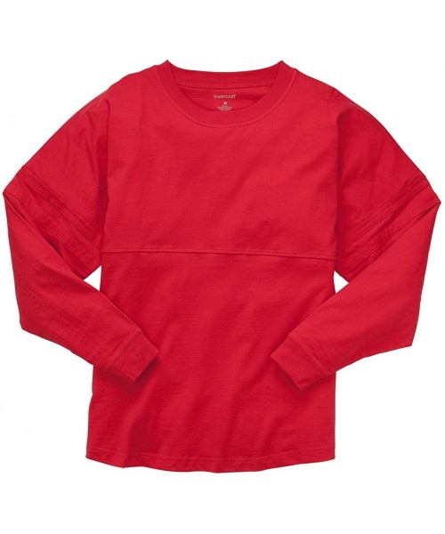 Tops Pom Pom Pullover Long Sleeve Pom Pom Jersey-Reg or Cropped & Care Guide-Adult - Red - CZ12J9O8RO5
