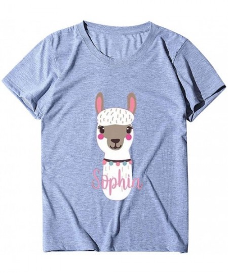 Tops Printed T-Shirt- Summer Women's Alpaca Short Sleeve Round Neck Plus Size top - Gray - C31943SKAW8