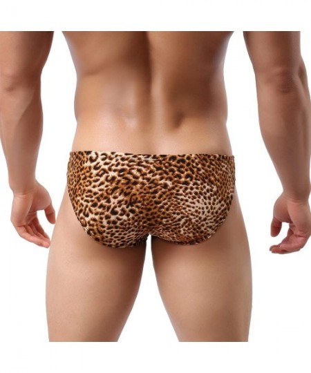 Boxer Briefs Men's Boxer Briefs Low Rise Sexy Leopard Print Underwear Man Shorts Underpants - Briefs (Yellow) - C6120SNDDYP