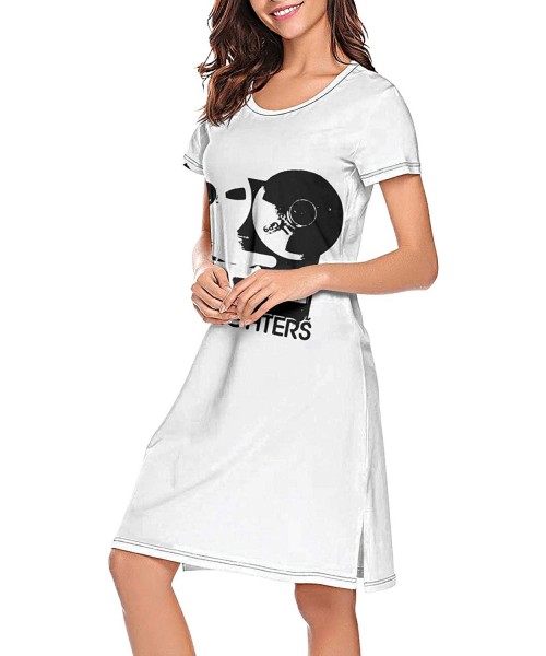 Nightgowns & Sleepshirts Ladies Novelty Short Sleeves Nightgown Funny Crewneck Nightshirt Awesome Sleeping Gown - White-84 - ...