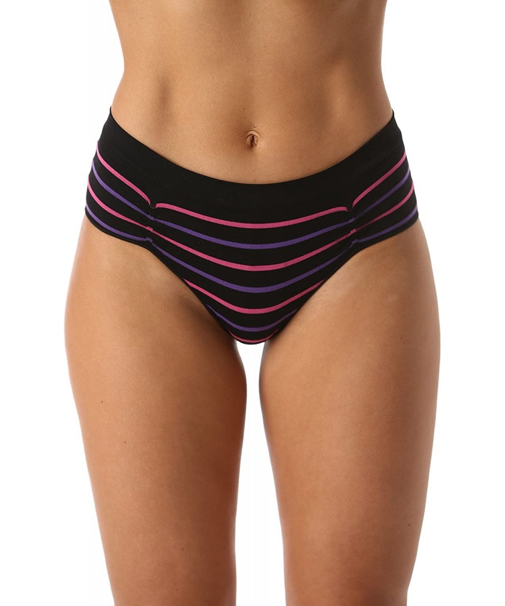 Panties Seamless Bikini Underwear with Ruched Detailing Solids & Stripes (6 Pack) - Seamless Boyleg Panties (Pack of 6) - CQ1...