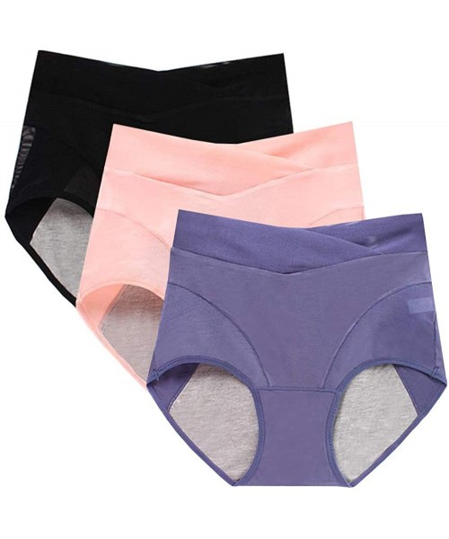 Panties Period Panties Menstrual Underwear Breathable Ladies briefing Simple Clean Underwear - Black Blue Shrimp - CH18U0AK988