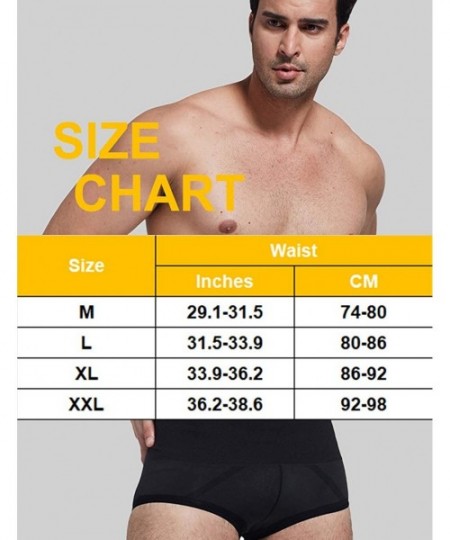 Shapewear Mens High Waist Compression Shapewear Slimming Tummy Control Shorts Briefs Bodyshaper Underwear - Grey - CE18XTZRNGE