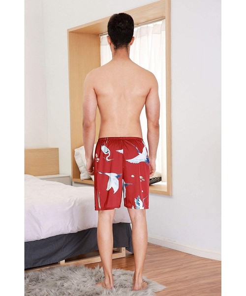 Robes Mens Satin Sleep Bottoms Pants Loose Lounge Soft Silk Pajamas Lightweight Sleepwear - 11 - C718SEYD8D5