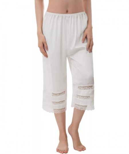 Slips Anti-Static Half Slip Snip-it Lace Edge Pettipants Sleepwear Short Pants - Ivory - C818MGD8H70