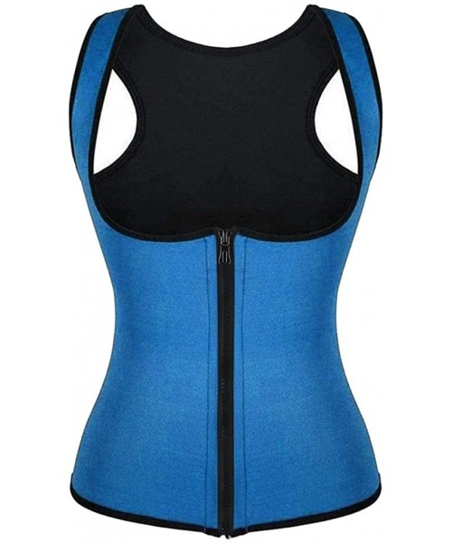 Shapewear Women's waist training corset- zipper vest shaper- shaper vest with adjustable shoulder straps - Dark Blue - C71980...