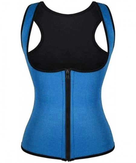Shapewear Women's waist training corset- zipper vest shaper- shaper vest with adjustable shoulder straps - Dark Blue - C71980...