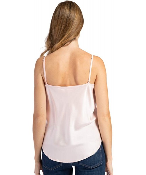 Camisoles & Tanks Women's 100% Pure Mulberry Silk Camisole with Adjustable Straps - Improved FIT - Heavenly Pink - CD11HQ3WBS5